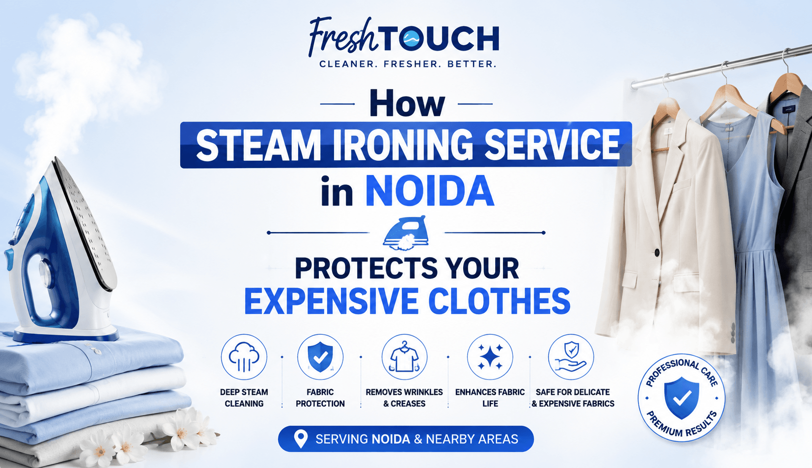 How Steam Ironing Service in Noida Protects Your Expensive Clothes